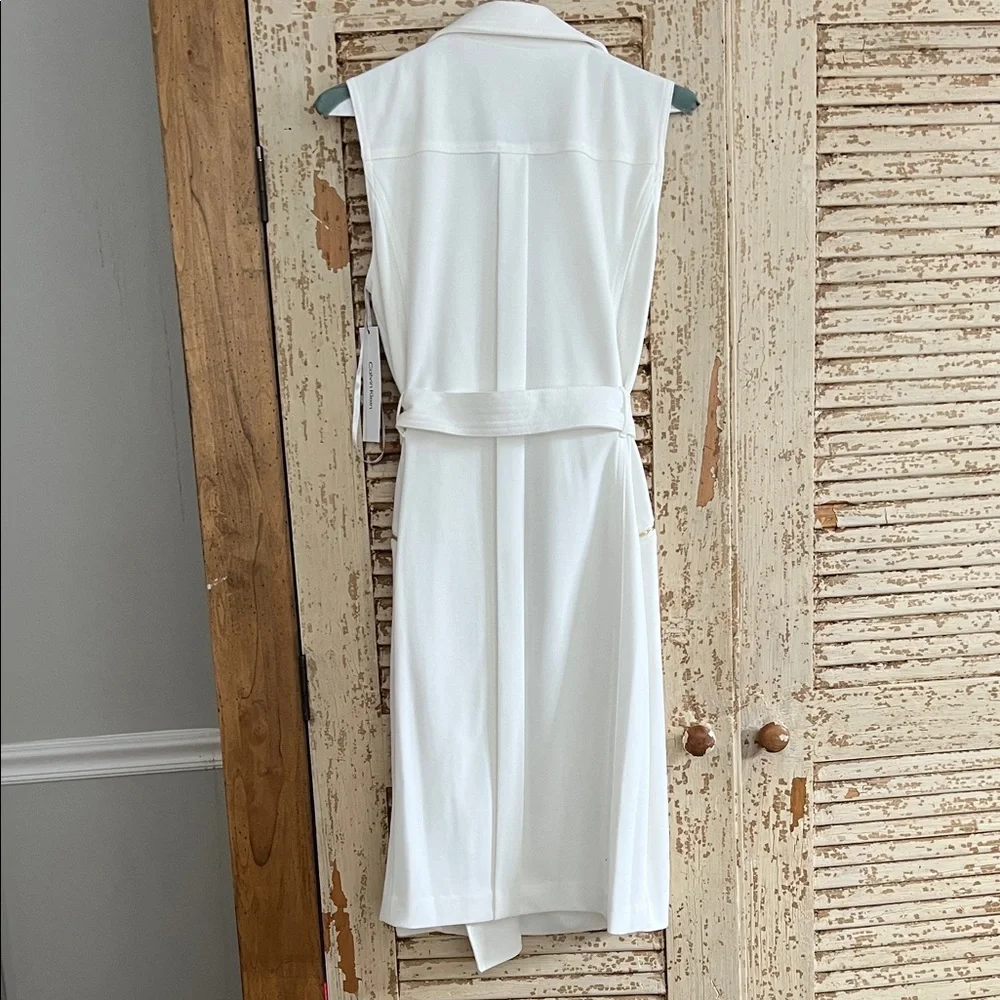 Calvin Klein Collection White Belted Midi Dress - Picture 3 of 4